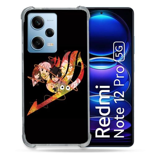 Coque Renforcée Pour Xiaomi Redmi Note 12 Pro 5g Manga Fairy Tail Logo Noir