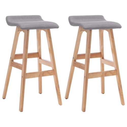 Vidaxl Tabourets De Bar 2 Pcs Gris Clair Tissu