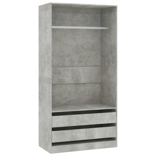 Vidaxl Garde-Robe Gris Béton 100x50x200 Cm Aggloméré