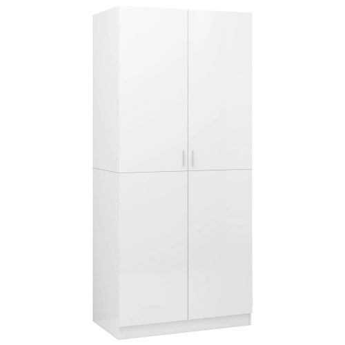 Garde-Robe Blanc Brillant 80x52x180 Cm Aggloméré - Vidaxl