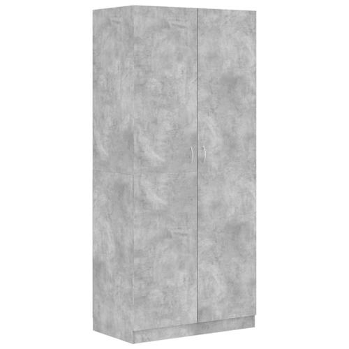 Vidaxl Garde-Robe Gris Béton 90x52x200 Cm Aggloméré