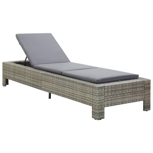 Vidaxl Transat Avec Coussin Gris Résine Tressée