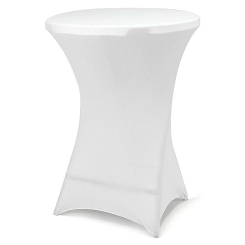 Vcm Housse Pour Table Haute Stretch 80 X 80 X 110 Cm Blanc Housse De Table En Tissu