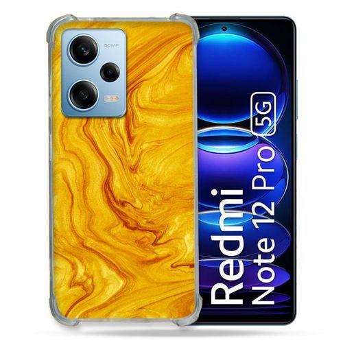 Coque Renforcée Pour Xiaomi Redmi Note 12 Pro 5g Texture Marbre Jaune