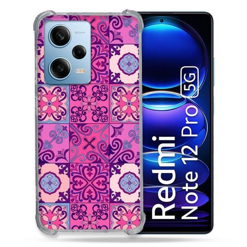 Coque Renforcée Pour Xiaomi Redmi Note 12 Pro 5g Texture Carreau Ciment Violet