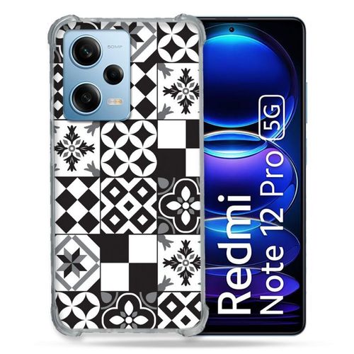 Coque Renforcée Pour Xiaomi Redmi Note 12 Pro 5g Texture Carreau Ciment Noir