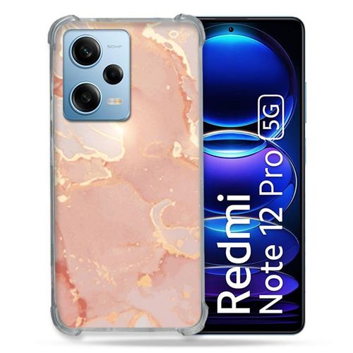 Coque Renforcée Pour Xiaomi Redmi Note 12 Pro 5g Texture Marbre Rose