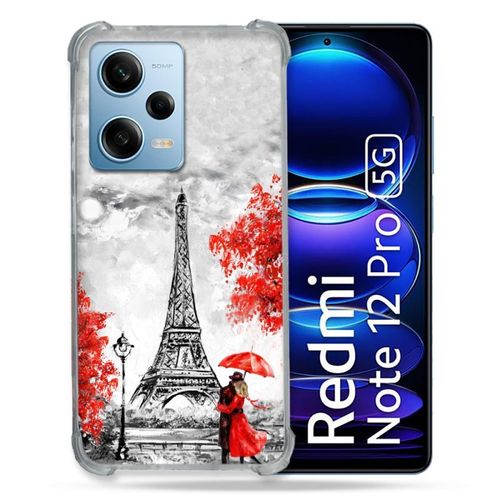 Coque Renforcée Pour Xiaomi Redmi Note 12 Pro 5g Voyage France Paris Rouge