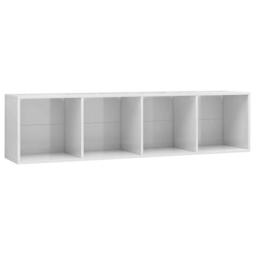 Vidaxl Bibliothèque/Meuble Tv Blanc Brillant 143 X 30 X 36 Cm