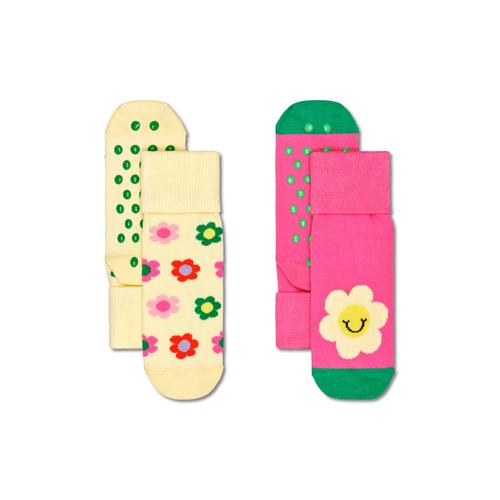 2-Pack Kids Smiley Daisy Crew Socks