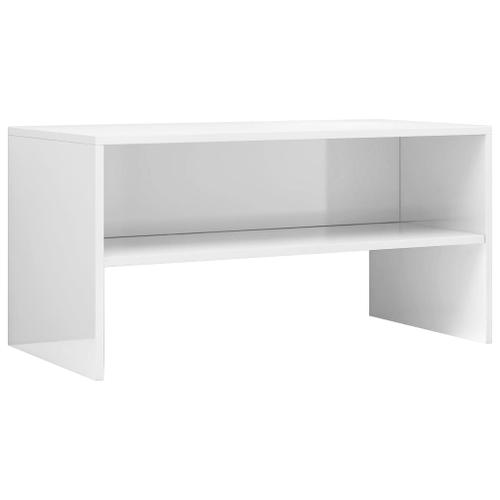 Vidaxl Meuble Tv Blanc Brillant 80 X 40 X 40 Cm Aggloméré