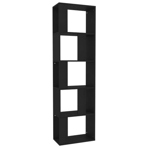 Vidaxl Bibliothèque/Séparateur De Pièce Noir Bois D¿Ingénierie