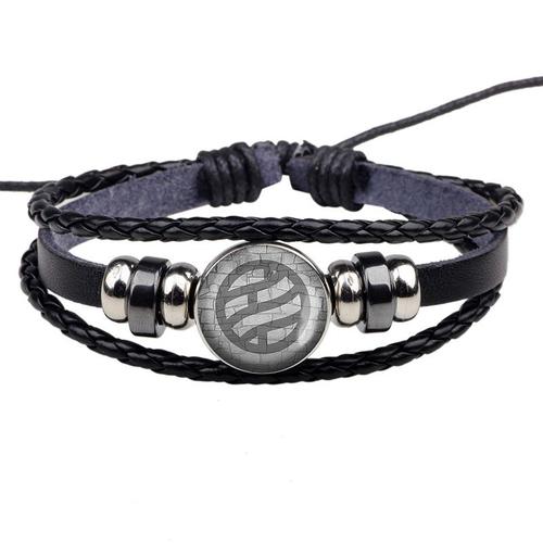 Comme Montré - Avatar: Bracelet En Cuir Noir Avec Le Logo Du Dernier Maître Volant Fire National, Bijoux De Dessin Animé Aang Prince Zuko, Accessoires De Cosplay