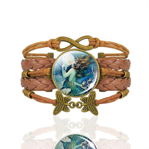 Comme Le Montre 2 - Bijoux De Conte De Fées Grenouille, Accessoires De Mode, Dôme En Verre, Princesse Perdue D'oz, Vintage Marron, Bracelet En Cuir, Cadeau