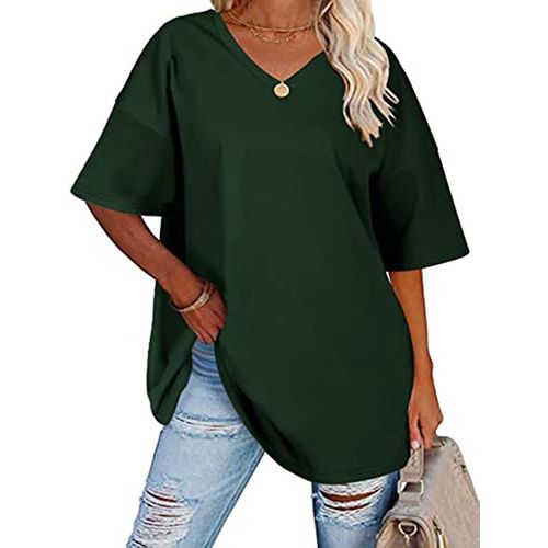 Femmes Printemps ¿¿T¿¿ Nouvelles Couleurs Loose Demi - Manches V - Neck Coton Top Femme