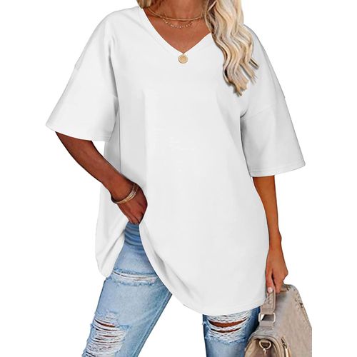 T - Shirt Femmes Summer Tops Basic Manches Courtes V - Neck T - Shirt Tops Casual Loose Shirt Grande Taille