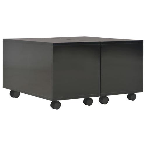 Table Basse Noir Brillant 60x60x35 Cm Aggloméré - Vidaxl