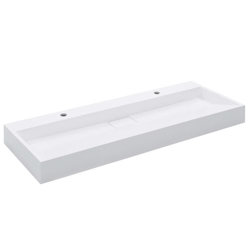 Vidaxl Lavabo 120x46x11 Cm Fonte Minérale/Marbre Blanc