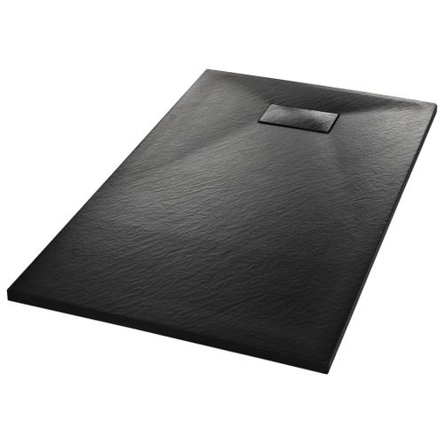 VidaXL Bac de douche SMC Noir 120 x 70 cm