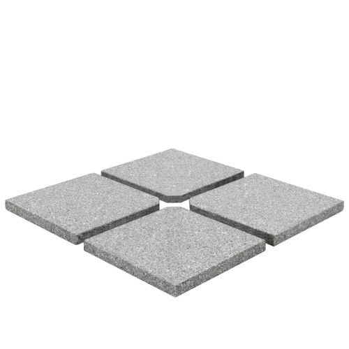 Vidaxl Plaques De Poids De Parasol 4 Pcs Granit Gris Carré 100 Kg
