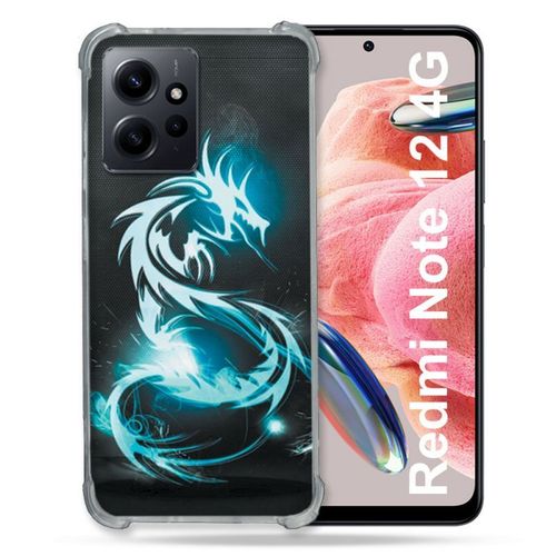 Coque Renforcée Pour Xiaomi Redmi Note 12 4g Fantastique Dragon Bleu