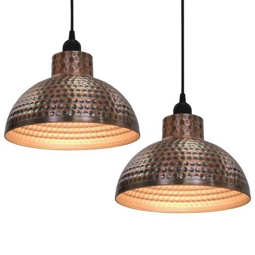 Vidaxl Plafonnier 2 Pcs Semi-Sphérique Couleur Cuivre