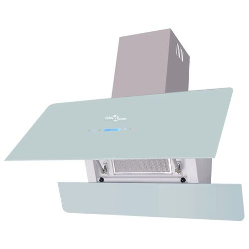vidaXL - Hotte - hotte décorative - largeur : 90 cm - profondeur : 37.8 cm - evacuation & recyclage - blanc/argent