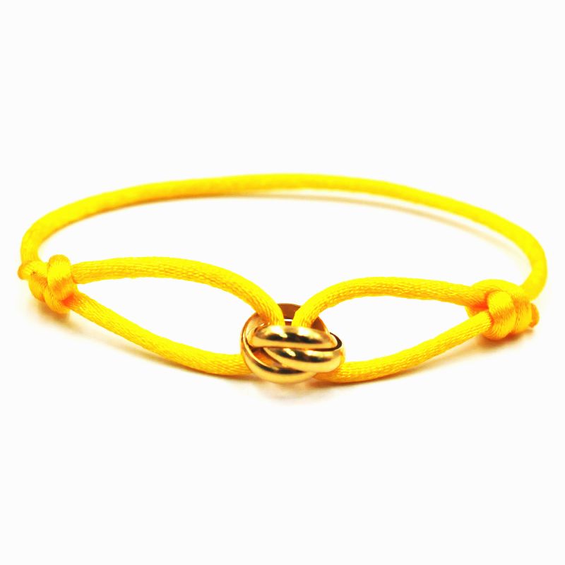 Or Jaune - Taille Ajustable - Bracelet De Luxe Unisexe, 3 Boucles En Métal, Chaîne À Main Réglable, Corde Pour Hommes Pour Femmes, Bijoux Cadeaux