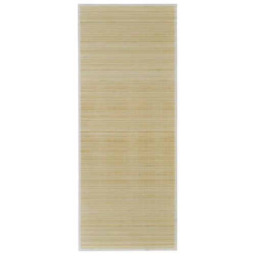 Tapis En Bambou Naturel À Latte Rectangulaire 80 X 200 Cm