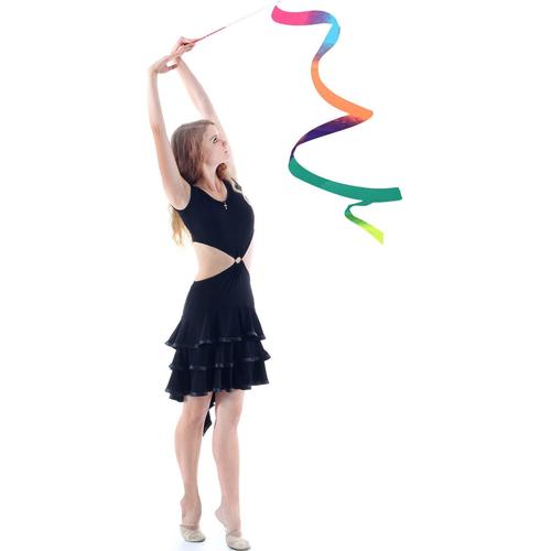 4 Pièces Rubans de Danse, 1 m Ruban de Gymnastique Rubans Danse avec  Baguette de Danseur de Ruban Dance Ribbon pour Enfants Filles Danse  Entraînement Cadeaux de Fête Anniversaire