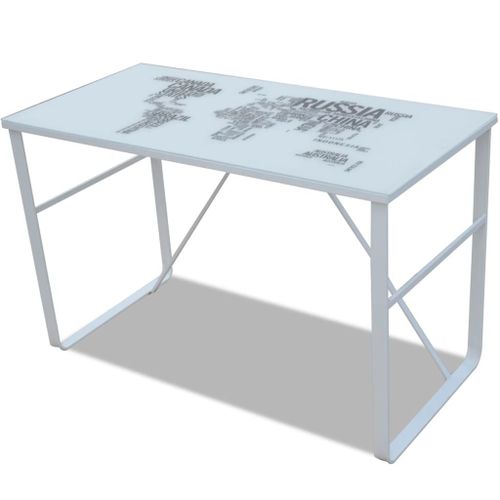 Bureau Rectangulaire Avec Motif De Carte Du Monde