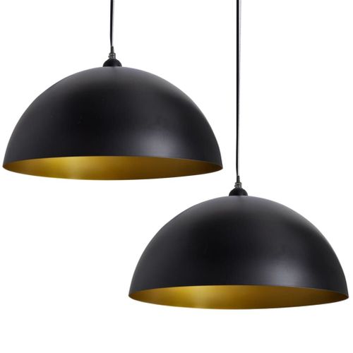 Vidaxl Plafonniers 2 Pcs Hauteur Réglable Semi-Sphérique Noir