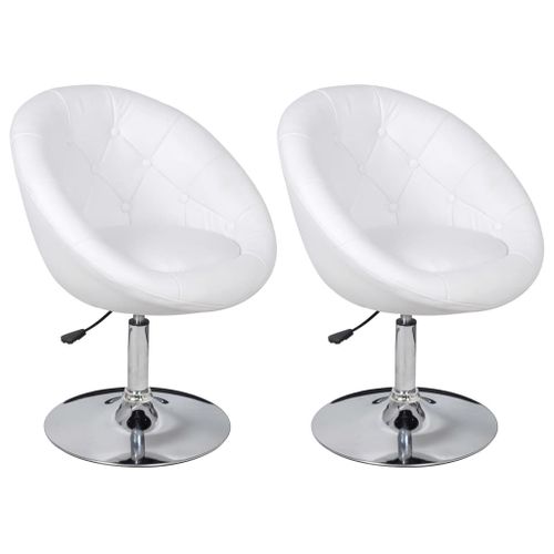 Vidaxl Tabourets De Bar 2 Pcs Blanc Similicuir