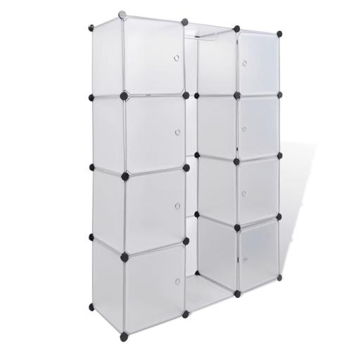 Vidaxl Armoire Modulaire 9 Compartiments Blanc 37 X 115 X 150 Cm