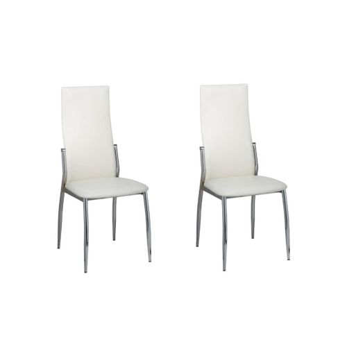 Vidaxl Chaises De Salle À Manger 2 Pcs Blanc Similicuir