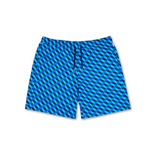Colorful Swim Shorts: Filled Optic - Blue | Happy Socks