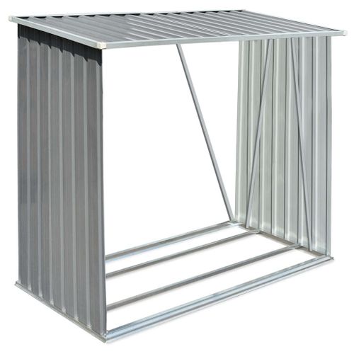 Vidaxl Abri De Stockage De Bois Acier Galvanisé 163x83x154 Cm Gris
