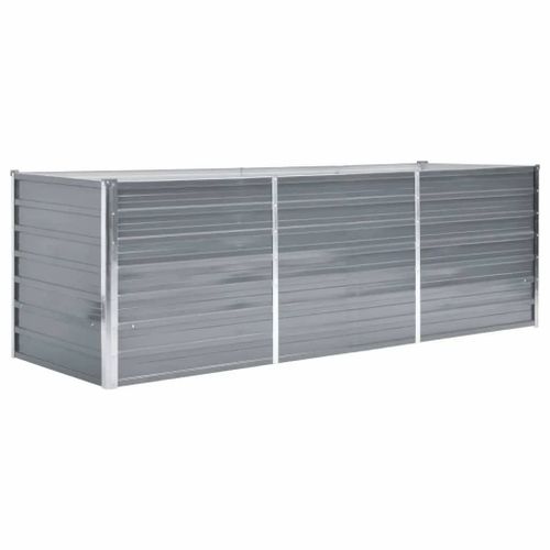 Vidaxl Lit Surélevé De Jardin Acier Galvanisé 240x80x77 Cm Gris