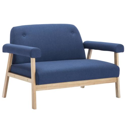 Vidaxl Canapé À 2 Places Tissu Bleu