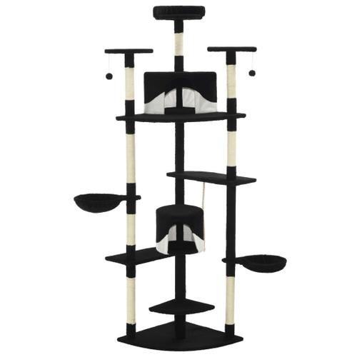 Vidaxl Arbre À Chat Avec Griffoirs En Sisal 203 Cm Noir Et Blanc