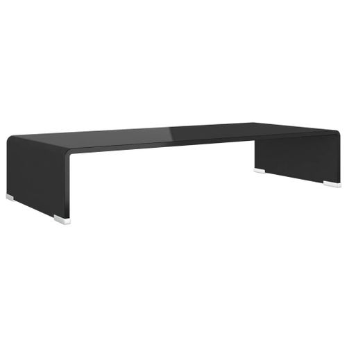 Vidaxl Meuble Tv/Support Pour Moniteur 70x30x13 Cm Verre Noir