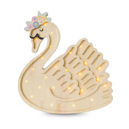 Lampe Veilleuse Cygne Bois Naturel