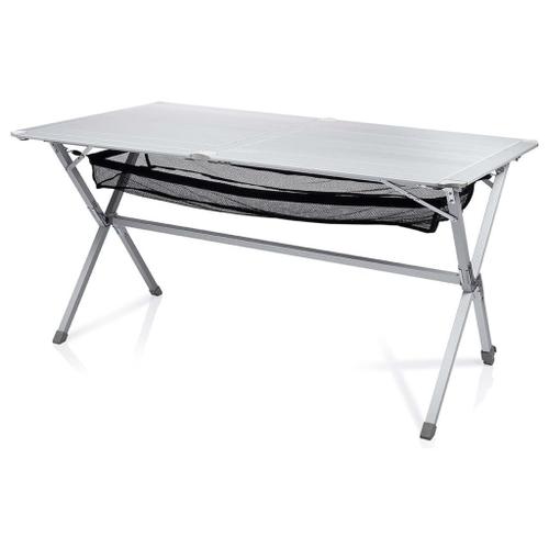 Campart Travel Table Roulante Camping Michigan Aluminium 140x80x70 Cm