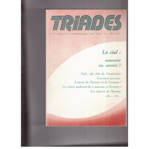 Triades Le Ciel : Souvenir Ou Avenir N°2 Hiver 1976-77