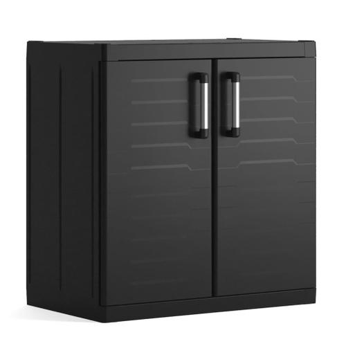 KETER | ARMOIRE BASSE DETROIT XL . Noir. 89 x 54 x 93 cm