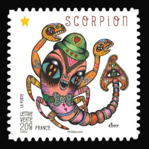 Timbre France 2014 Oblitéré - Carnet « Féérie Astrologique » Scorpion - Yt Adhésif - N° 948