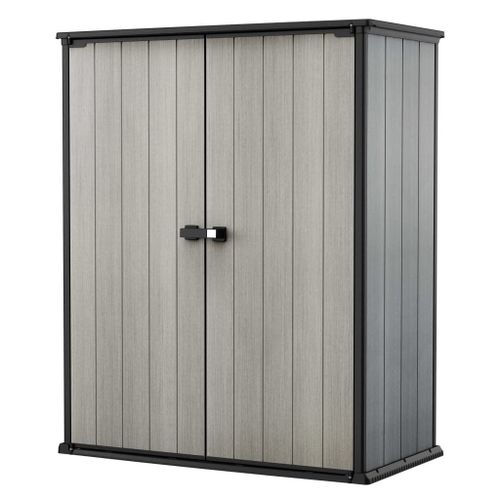 Armoire Haute Brossium En Résine - 1400l - 140 X 77 X 120 Cm - Gris