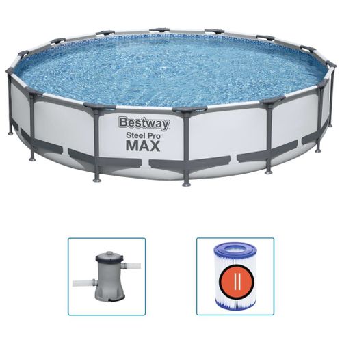 Bestway - Steel Pro MAX - Piscine tubulaire avec pompe de filtration - 427x84 cm - Ronde