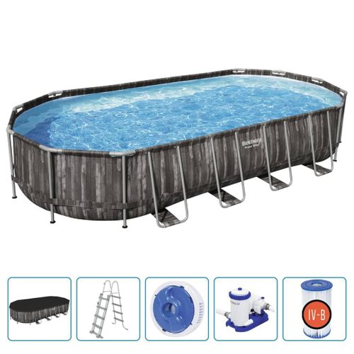 Bestway Ensemble de piscine ovale 7,32x3,66x1,22 m