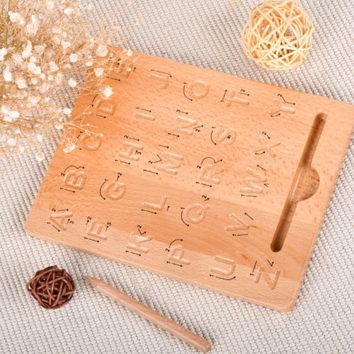 Planche De Copie En Bois Pour Enfants, Puzzle D'apprentissage Des Lettres Anglaises De La Maternelle